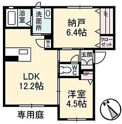 広島電鉄宮島線 古江駅 徒歩12分の賃貸アパート 1階1SLDKの間取り