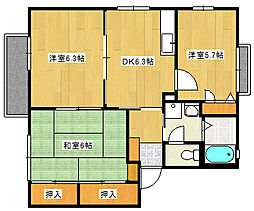 広島電鉄宮島線 古江駅 徒歩5分の賃貸アパート 2階3DKの間取り