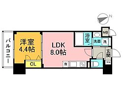 広島電鉄5系統 比治山橋駅 徒歩5分の賃貸マンション 4階1LDKの間取り
