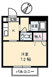 広島電鉄8系統 舟入南駅 徒歩4分の賃貸アパート 2階1Kの間取り