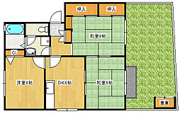 広島電鉄宮島線 古江駅 徒歩13分の賃貸アパート 1階3DKの間取り