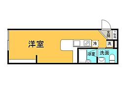 JR山陽本線 横川駅 徒歩16分の賃貸アパート 1階ワンルームの間取り