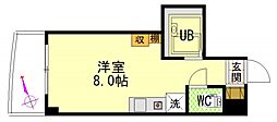 中道ビル ワンルームの間取図画像