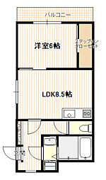 ドフラミンゴ川内 1LDKの間取図画像