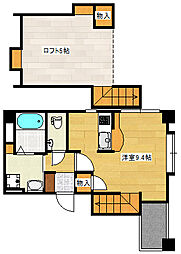 広島電鉄2系統 西観音町駅 徒歩10分の賃貸マンション 6階1LDKの間取り