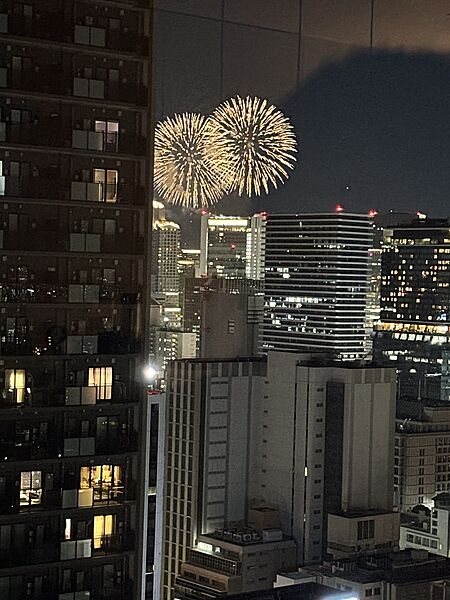 淀川の花火もリビングから観覧できます