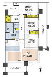 プラネスーペリア京都西院 3LDKの間取図画像