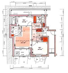 ロイヤルシーズン新宿柏木 2LDKの間取り