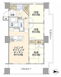 リステージＶＩＳＴＡ 3LDKの間取り