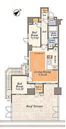 THEパームス高田馬場四丁目 2LDKの間取図画像
