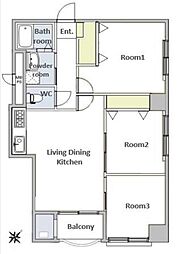 豊栄新都心マンション 3LDKの間取図画像