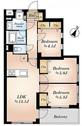 モアグランデ氷川台 3LDKの間取図画像