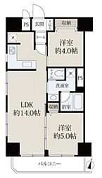 新宿パークサイド永谷 2LDKの間取図画像