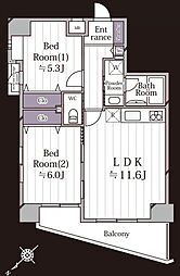 セザール平和台ガーデン 2LDKの間取図画像