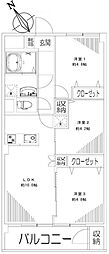 サニーハウスさぎの宮 3LDKの間取図画像