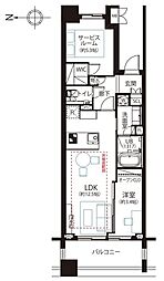 マジェスティハウス新宿御苑パークナード 1SLDKの間取図画像