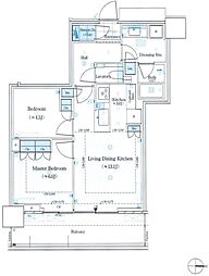 パークシティ中野ザタワーブリーズ 2LDKの間取図画像