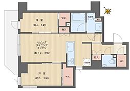 プレシスヴィアラ田端 2LDKの間取り