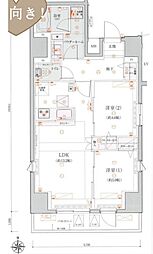 LIVCITY日暮里 2LDKの間取図画像