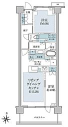 パークシティー高田馬場 2LDKの間取図画像