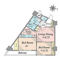 間取図画像 2LDK