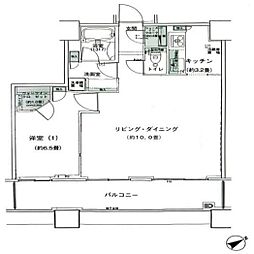 アウルタワー 2LDKの間取図画像