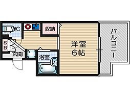 マ・メゾン向陽 4階1Kの間取り