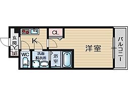 SOLASIAresidence千里丘 4階1Kの間取り