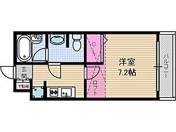 ガルニエ 1階1Kの間取り