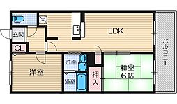 ケイズコート 1階2LDKの間取り