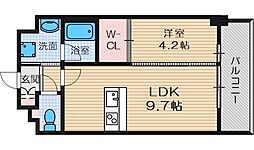 レシオ千里丘 5階1LDKの間取り