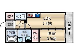 メゾンブラン 1LDKの間取図画像