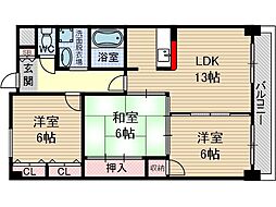 ヌーヴェレール3 3LDKの間取図画像