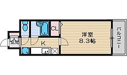 シェル・クレール 1Kの間取図画像