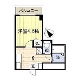 イーズ南春日丘 1Kの間取図画像