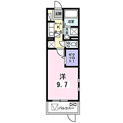 ミーティア 1Kの間取図画像