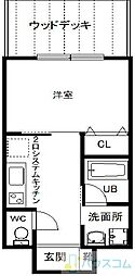協同レジデンス摂津富田 1Kの間取図画像