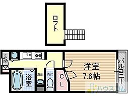 ヴィラさくら 1Kの間取図画像
