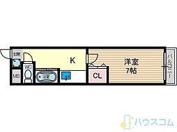 ヴィラ・サンク 1Kの間取図画像
