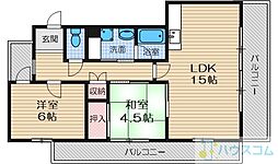 エレクセントライフ大池 2LDKの間取図画像