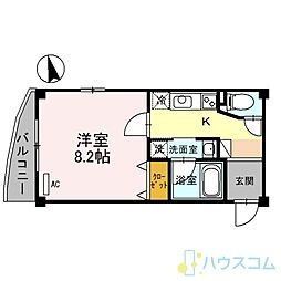 メゾンアンシャンテ 1Kの間取図画像