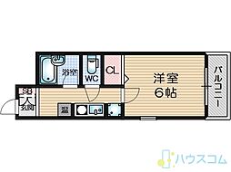 グランパレスレジェンド 1Kの間取図画像
