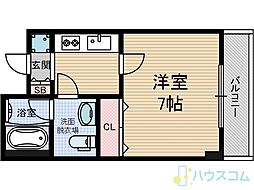 ヴェルドゥール茨木 1Kの間取図画像
