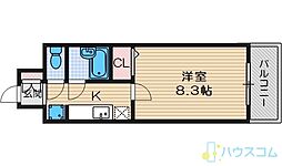 シェル・クレール 1Kの間取図画像