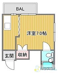緑町ハイツ 1Kの間取図画像