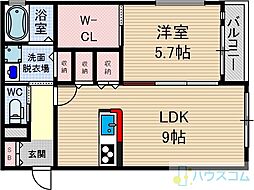 エスポワールセゾン 1LDKの間取図画像