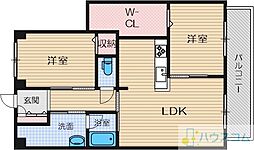 シャーメゾンフロイデ茨木中条 2LDKの間取図画像