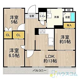 マンション・フオルツーナ 3LDKの間取図画像
