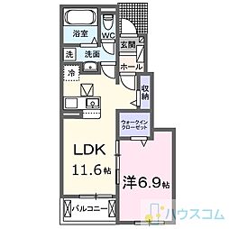 鳥飼下2丁目アパート(028079301) 1LDKの間取図画像