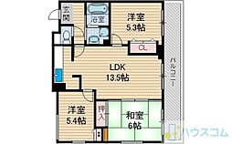 コート・若園 3LDKの間取図画像